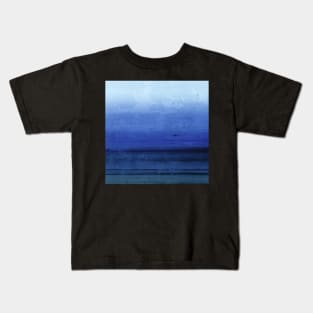 Seawall - Blue distressed abstract Kids T-Shirt